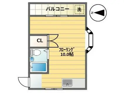 メゾン帆刈(ワンルーム/3階)の間取り写真