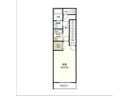 AZUL国見II(1K/2階)の間取り写真