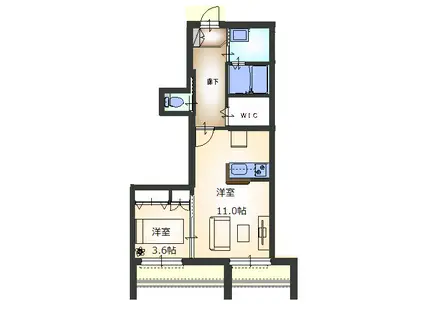KS CITY 4(1DK/3階)の間取り写真