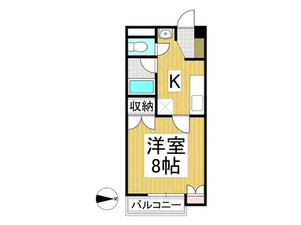 第3コーポシモダ(1K/3階)の間取り写真