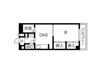 レジデンスオークラ(1DK/5階)の間取り写真