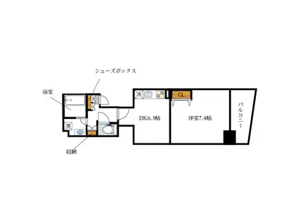 LOC´S SHONAIDORI(1DK/10階)の間取り写真