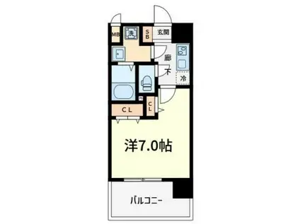 ラシーヌ瓦屋町(1K/4階)の間取り写真