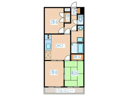 エステート北野II(3DK/2階)の間取り写真