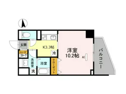 GRAND REGIS(1K/10階)の間取り写真