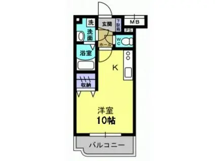 ユーミーヤヨイK(ワンルーム/3階)の間取り写真