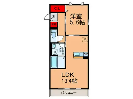 パークサイドメゾン(1LDK/2階)の間取り写真