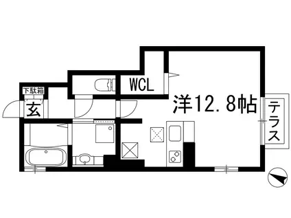 MANOIRⅡ(ワンルーム/1階)の間取り写真
