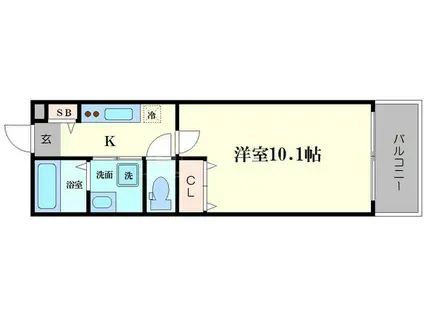 聖天下レジデンス(1K/2階)の間取り写真