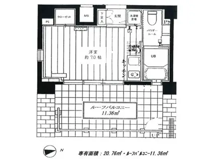 スカイコート押上(ワンルーム/7階)の間取り写真
