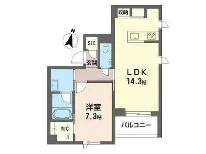 カンタービレ荻窪(1LDK/2階)の間取り写真