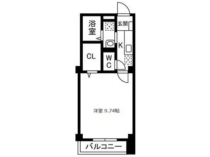 アイユー(1K/3階)の間取り写真