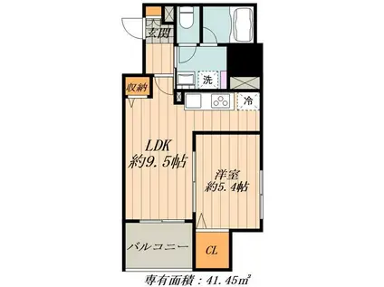 ALBERO上野長者町(1LDK/3階)の間取り写真