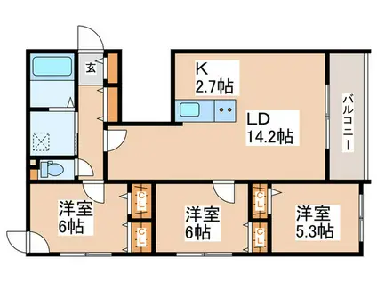 COMOZONA MARUYAMA(3LDK/2階)の間取り写真