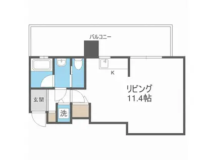 ビッグパレス北14条(1K/9階)の間取り写真