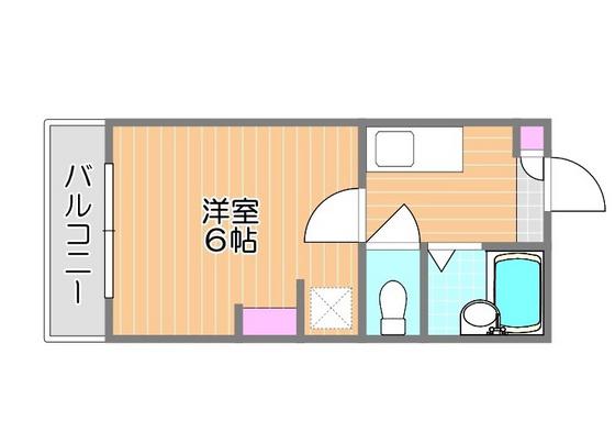 プレアール南方I(1K/1階)の間取り写真