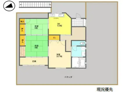 大久保町西脇2階DOMANI(3DK/2階)の間取り写真