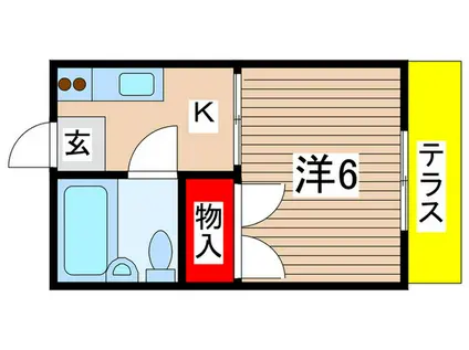 メゾン三和(1K/1階)の間取り写真