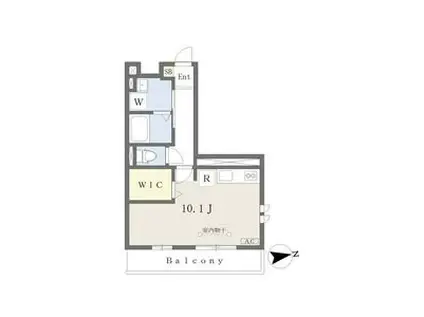 アルクトゥルス(ワンルーム/2階)の間取り写真