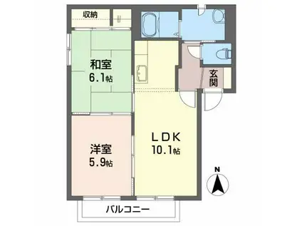 シャーメゾン・ラ・フォーレ B(2LDK/1階)の間取り写真