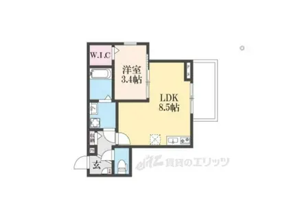 ジーメゾン小栗栖クレフィエ(1LDK/1階)の間取り写真