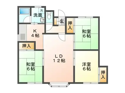 ハイツフォーレスト(3LDK/1階)の間取り写真