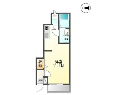 ＪＲ東北本線 船岡駅(宮城) 徒歩14分 2階建 築9年(ワンルーム/1階)の間取り写真