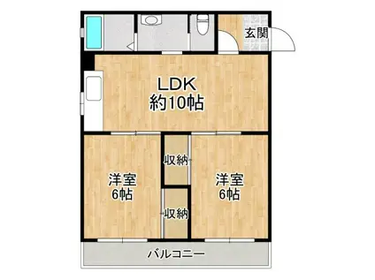 吉本マンション(2LDK/3階)の間取り写真