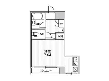 コスモリード人形町(1K/6階)の間取り写真