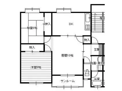 プレステージA棟(3DK/2階)の間取り写真