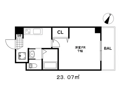 アイル魚崎南(1K/4階)の間取り写真