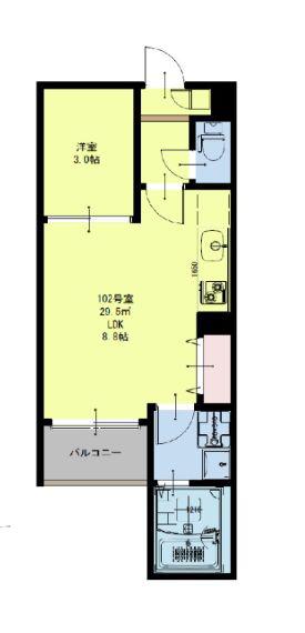 REGALEST長町南MT(1LDK/3階)の間取り写真