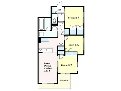 スターレジデンス八雲(3LDK/1階)の間取り写真