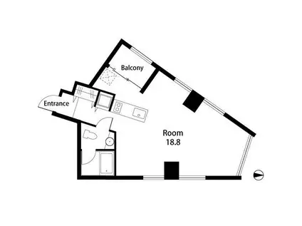 COLUMN(ワンルーム/10階)の間取り写真