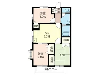 LAUREL ISIZAKI III(3DK/1階)の間取り写真