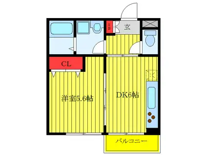 クィーンズガーデン(1DK/3階)の間取り写真