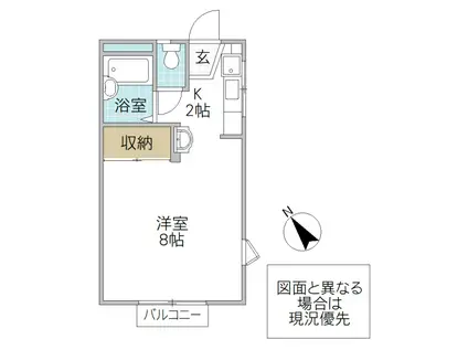 松山ハイツ A棟(1K/1階)の間取り写真