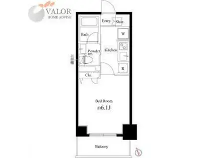 COURT BLANCHE(1K/1階)の間取り写真