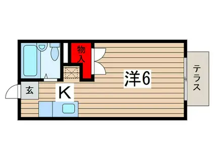 ラ・ベラカーサ(1K/1階)の間取り写真