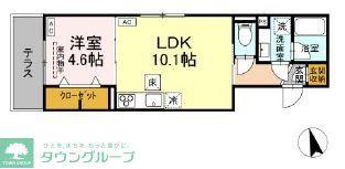 D-ASSET府中町(1LDK/1階)の間取り写真