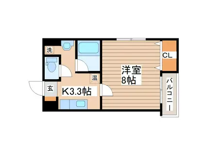 エスポワール福沢(1K/3階)の間取り写真