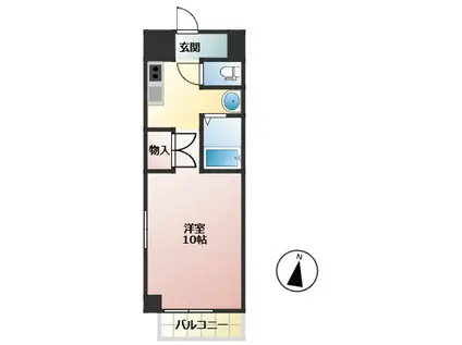 F&FアビタシオンII(1K/2階)の間取り写真