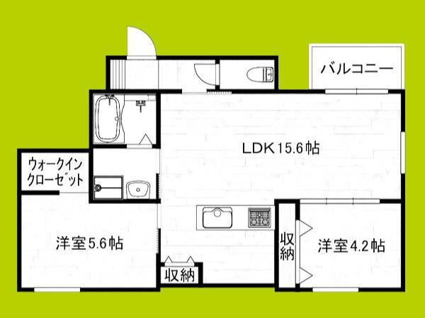 PISTA豊里(2LDK/3階)の間取り写真
