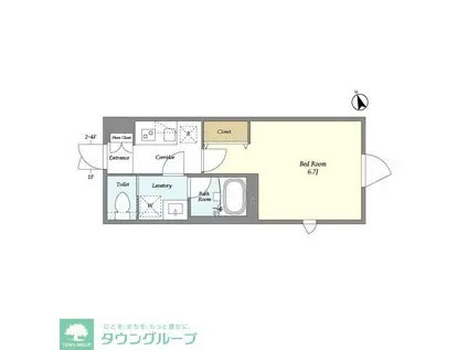 ネオアーバンレジデンス方南町(1K/4階)の間取り写真