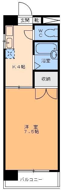 アメニティー味酒(1K/3階)の間取り写真