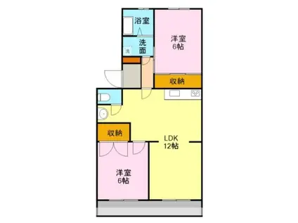 エステートみずほ(2LDK/3階)の間取り写真