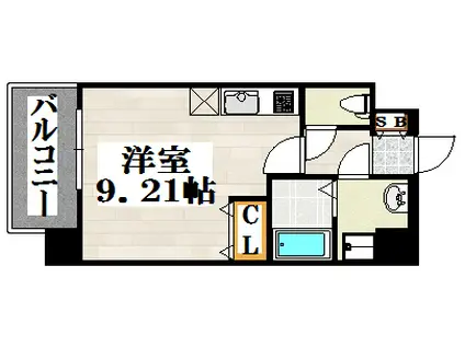 DAVID LINK 東公園(ワンルーム/9階)の間取り写真