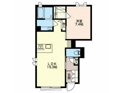 大樹の丘 THE TREE OF LIFE A(1LDK/1階)の間取り写真