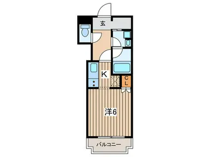 PLUSH-GARDEN-スパス(1K/1階)の間取り写真