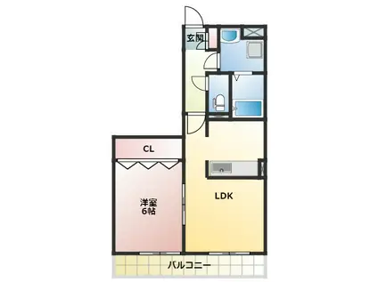 とくしげヒルII(1LDK/2階)の間取り写真